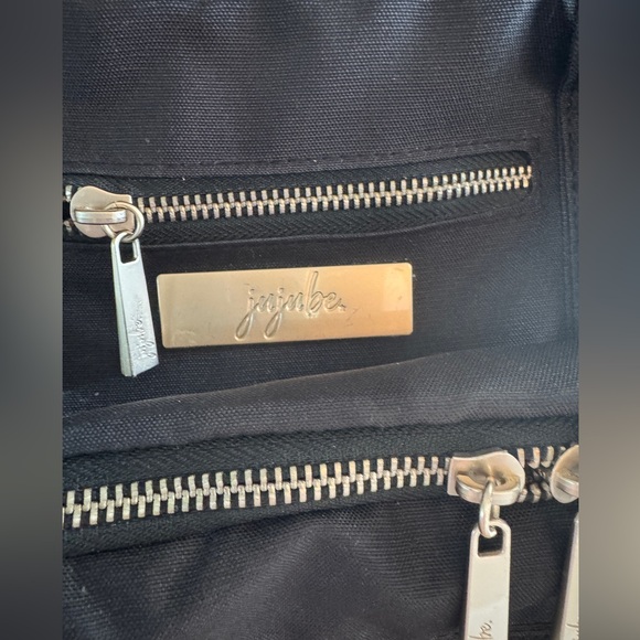 JuJuBe BFF Black Chromatics Baby Bag w/ Gold Accents & pacifier holder - Picture 2 of 11